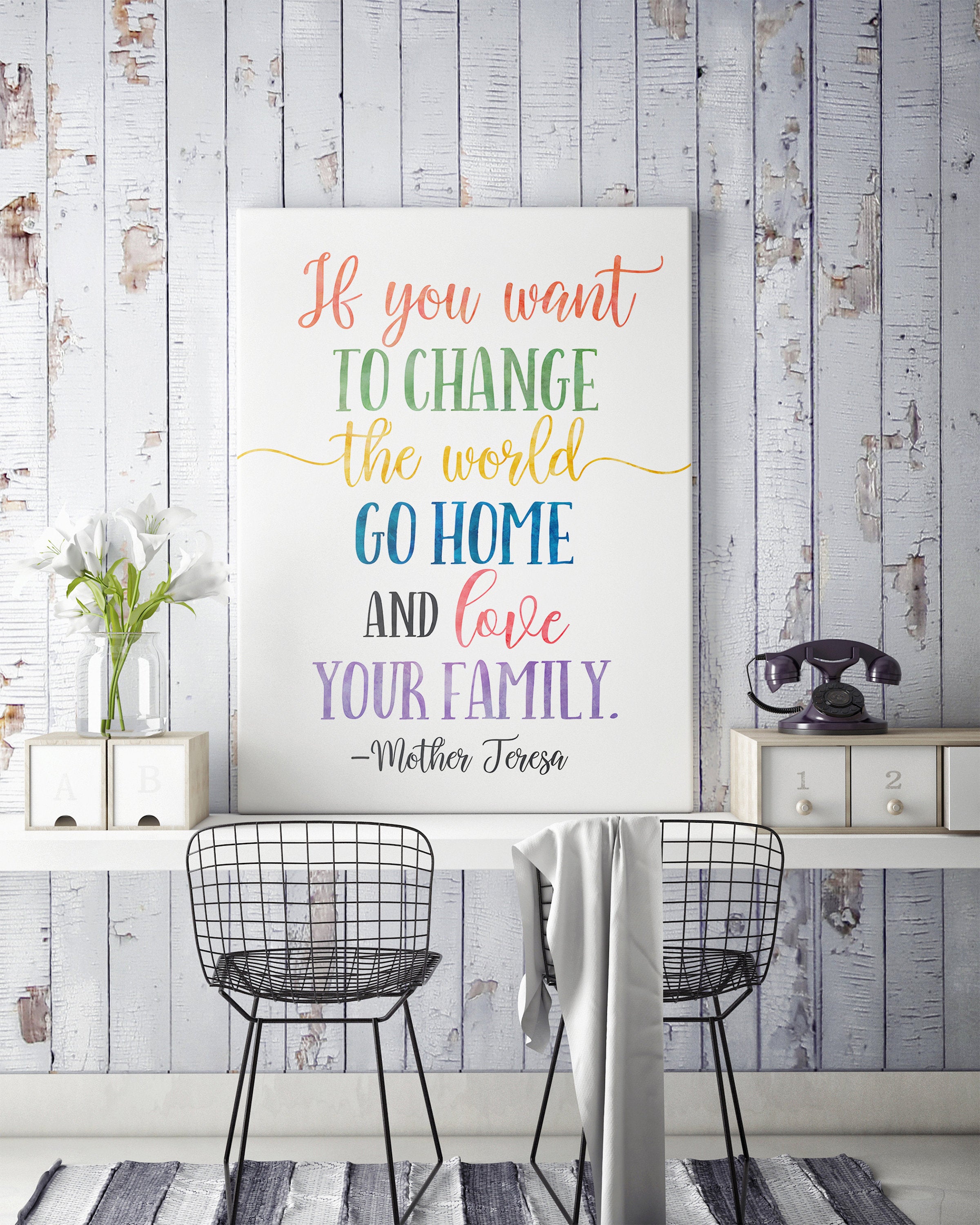 If You Want To Change The World Go Home,Nursery Print Decor, Wall Art Room