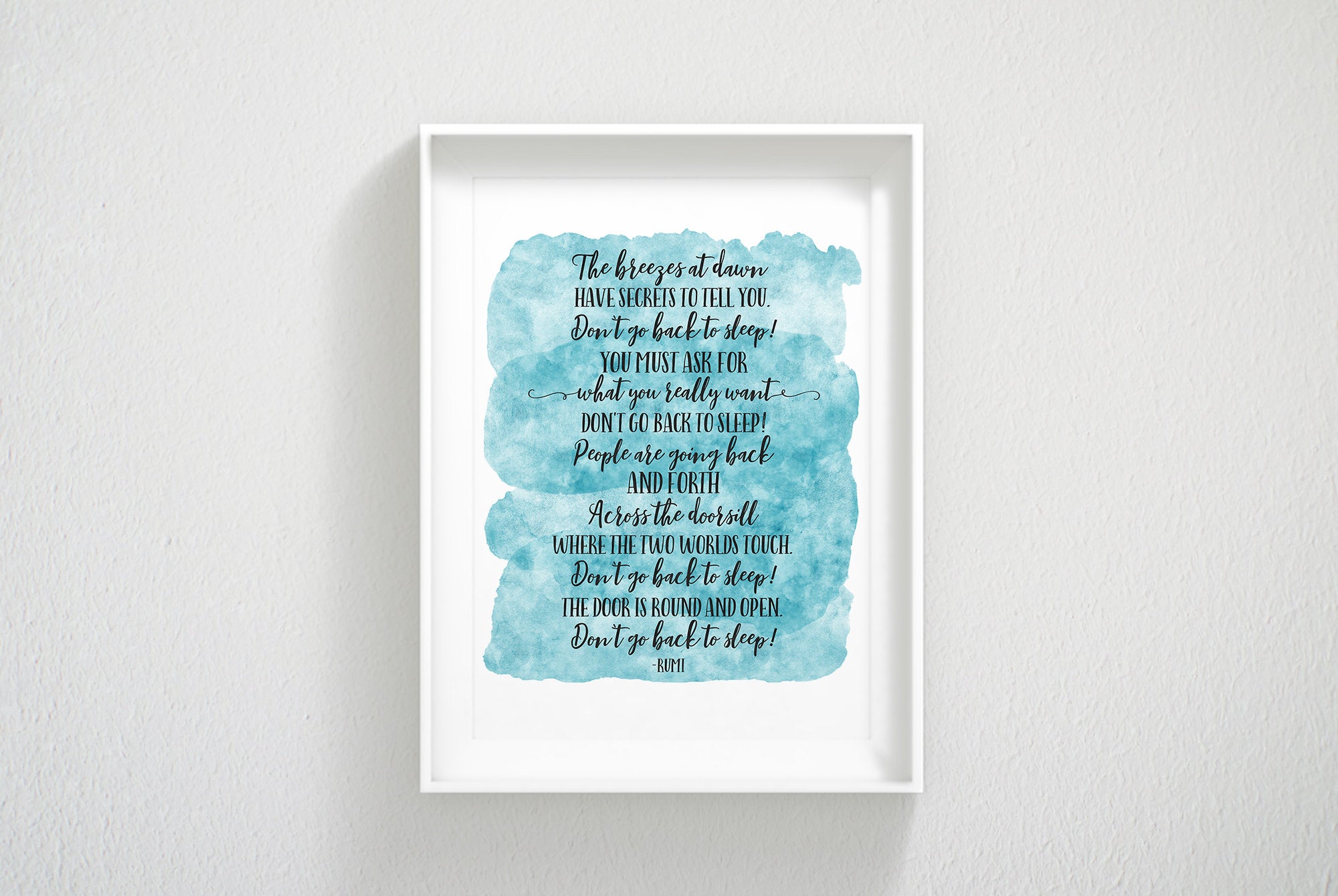Don't Go Back To Sleep, Rumi Quote, Nursery Print Decor,Motivational Wall Art