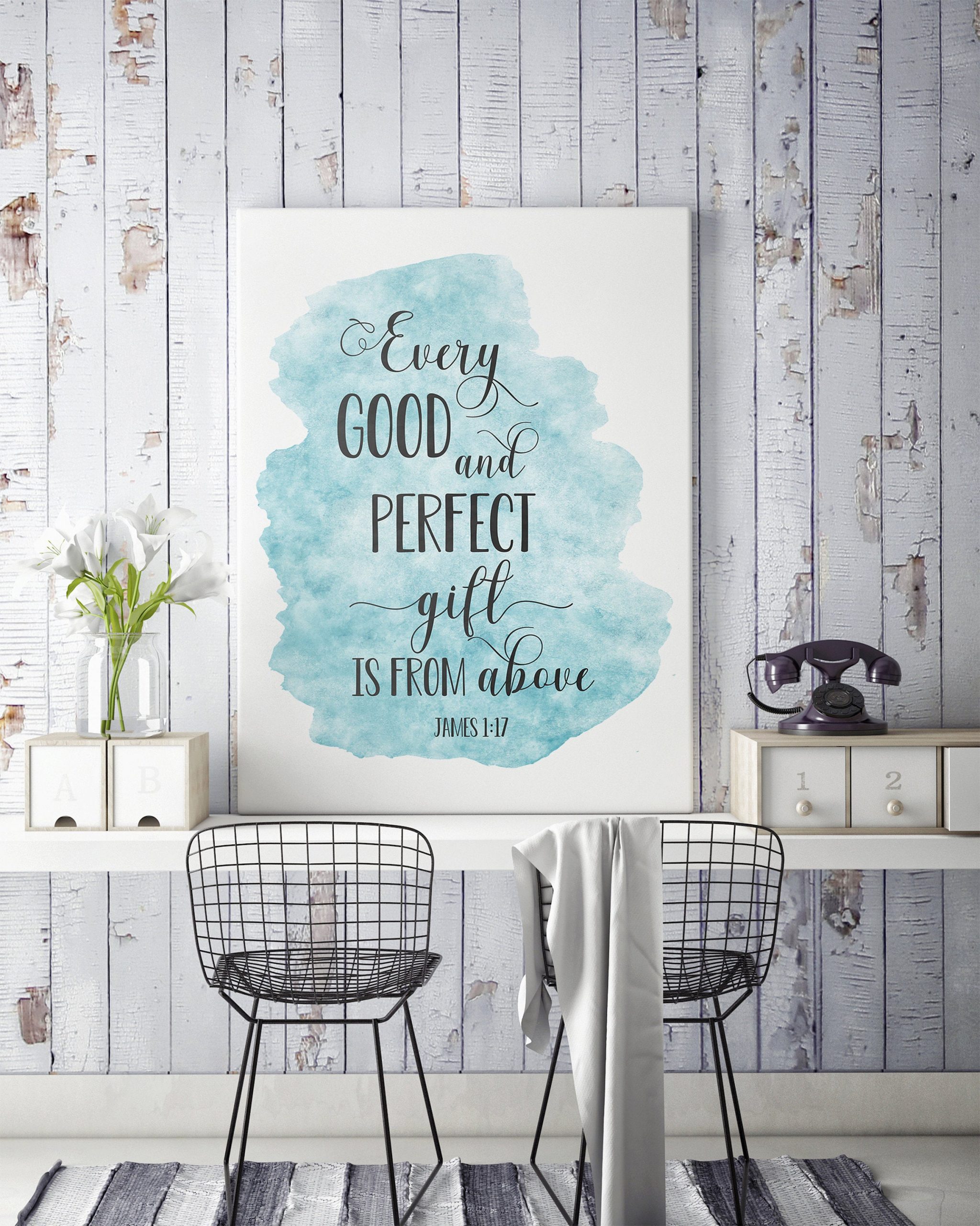 Every Good And Perfect Gift Is Frome Above, James 1:17, Bible Verse Printable Wall Art