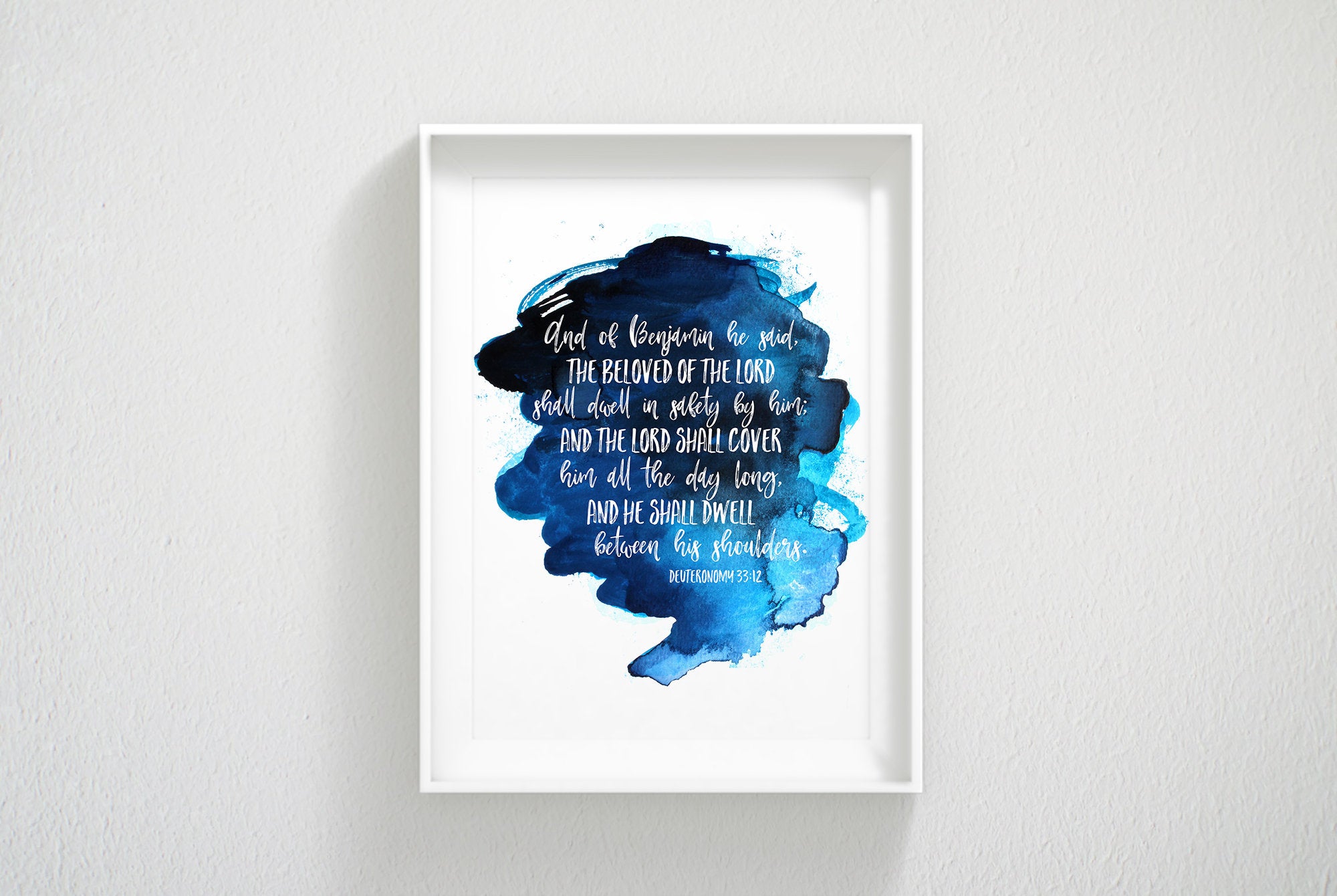Deuteronomy 33:12 The Beloved of the Lord Shall Dwell In Safety, Printable Bible Verse Wall Art
