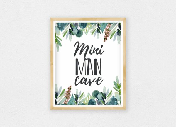 Mini Man Cave, Boys Nursery Prints, Eucalyptus Nursery Decor Room Wall Art