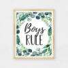 Boys Rule, Boys Nursery Prints, Eucalyptus Nursery Decor, Boys Room Wall Art