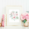 Pink Floral Nursery Wall Art Decor,Pale Pink Peony Bouquet,Flowers Watercolor