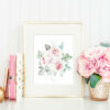 Pink Flowers Print, Peony Watercolor,Peony Bouquet,Nursery Decor Wall Art
