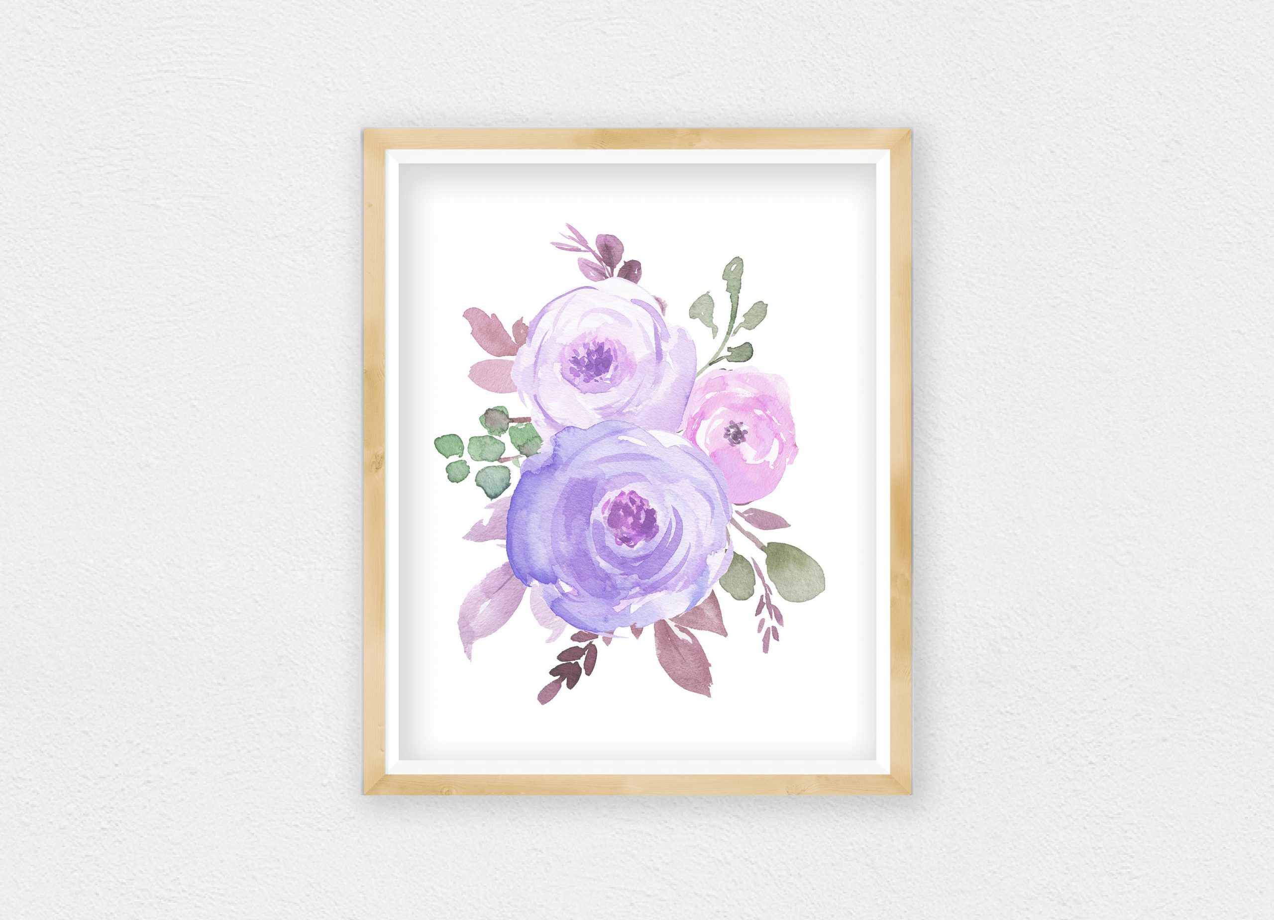 Purple Flower Nursery Printable Art,Girls Room Wall Art,Nursery Floral Decor