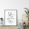 She Is More Precious Than Rubies, Proverbs 3:15, Bible Verse Printable Wall Art,Nursery Bible Quotes