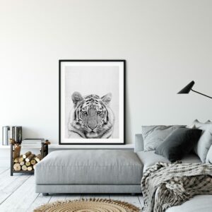 Tiger Print Art, Tiger Photo, Tiger Face Artwork Home Decor Animal Printable