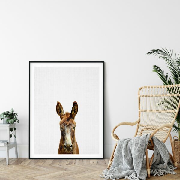 Donkey Print, Farmhouse Decor, Printable Wall Art, Home Decor Animal Print