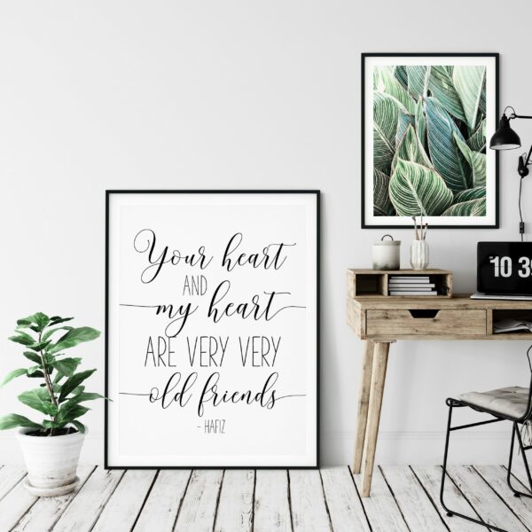 Your Heart and My Heart Are Very Very Old Friend, Bedroom Wall Art, Love Art