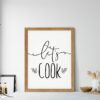 Let's Cook, Kitchen Quote, Kitchen Printable Wall Art, Kitchen Home Decor Print