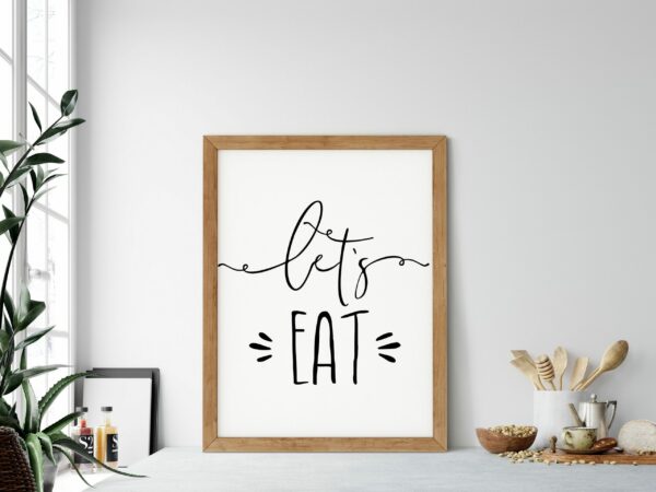 Let's Eat, Kitchen Printable Wall Art, Kitchen Printable Wall Art, Home Decor Print