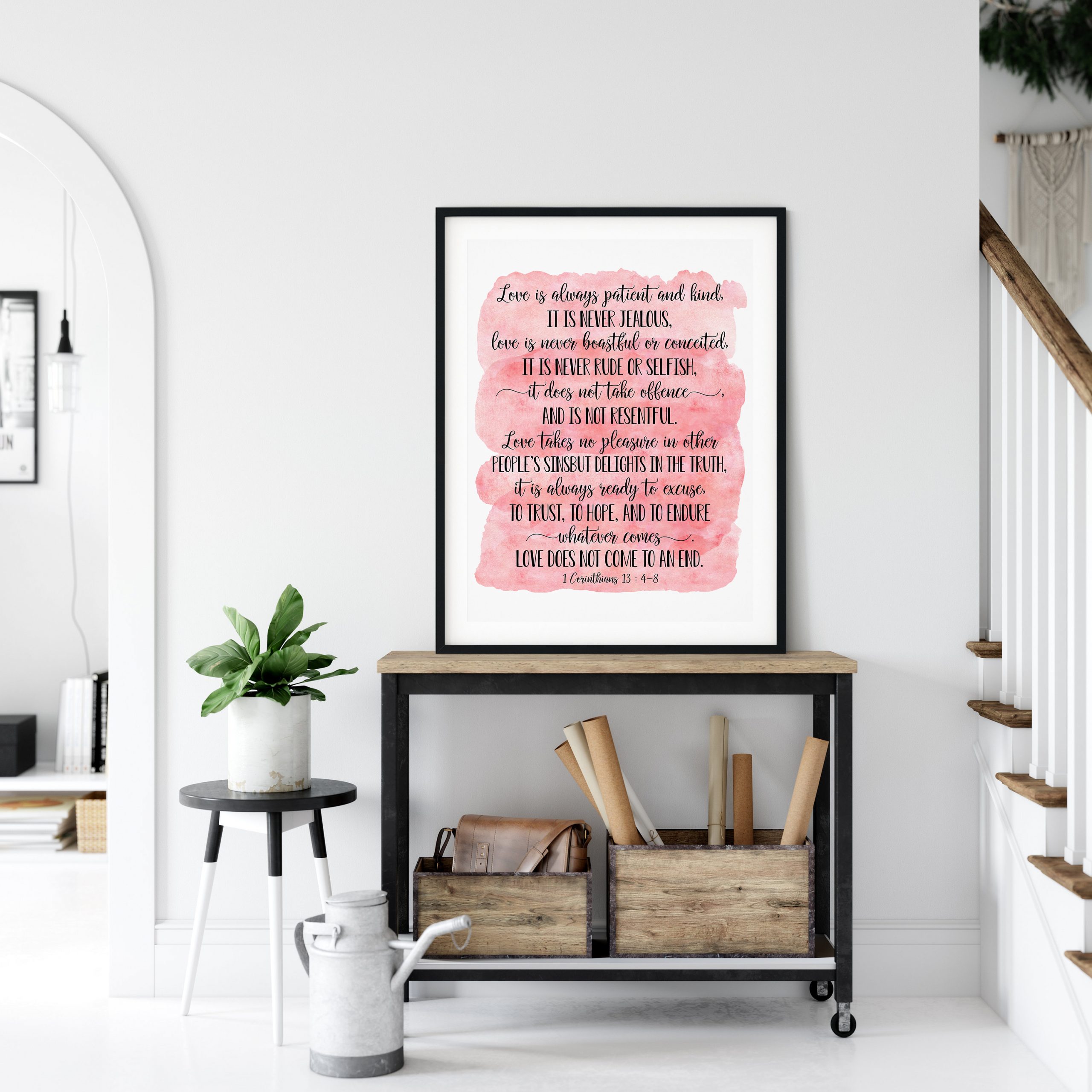 Love Is Always Patient And Kind, 1 Corinthians 13, Bible Verse Print Wall Art,Nursery Bible Quotes
