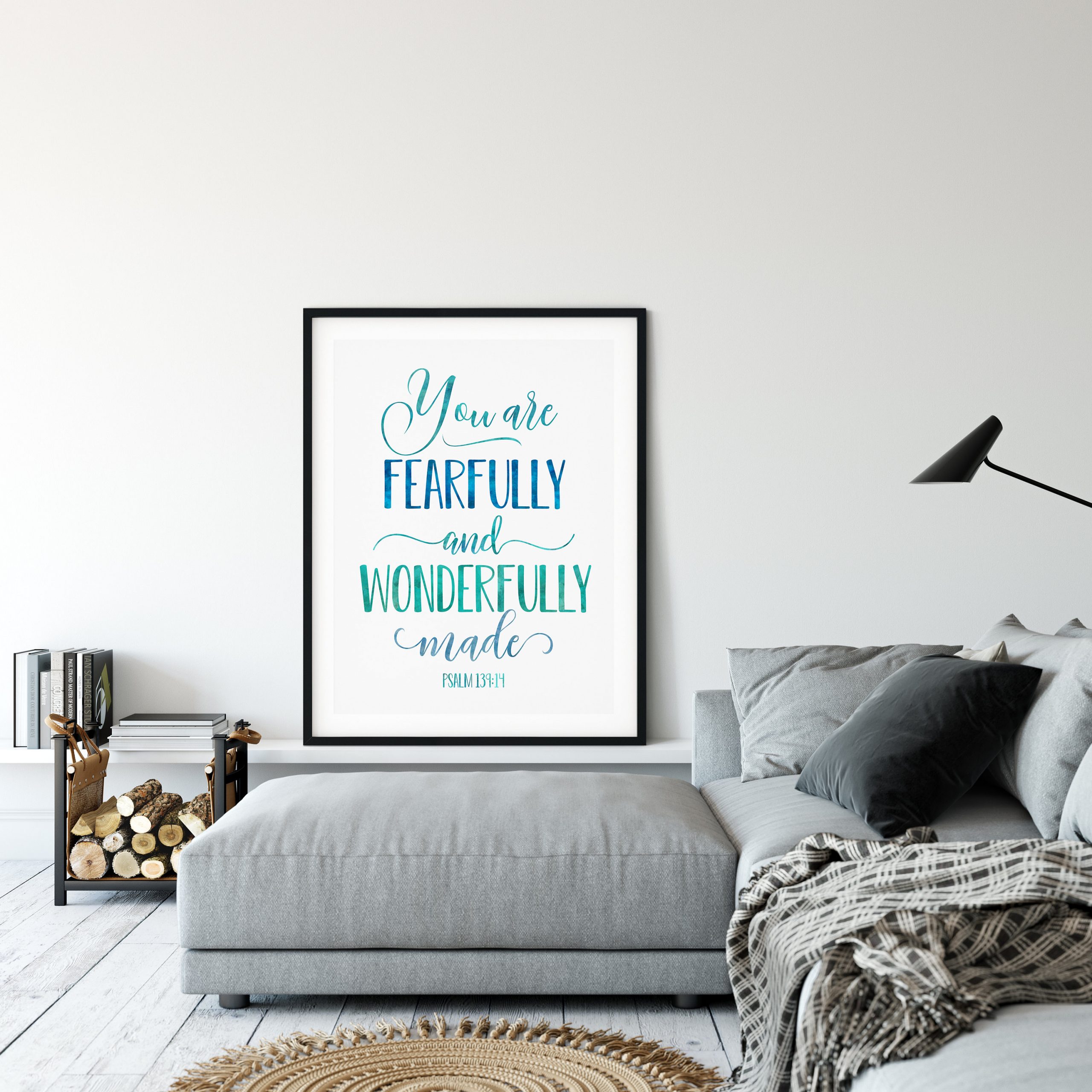 You Are Fearfully And Wonderfully Made, Psalm 139:14, Bible Verse Printable, Nursery Decor