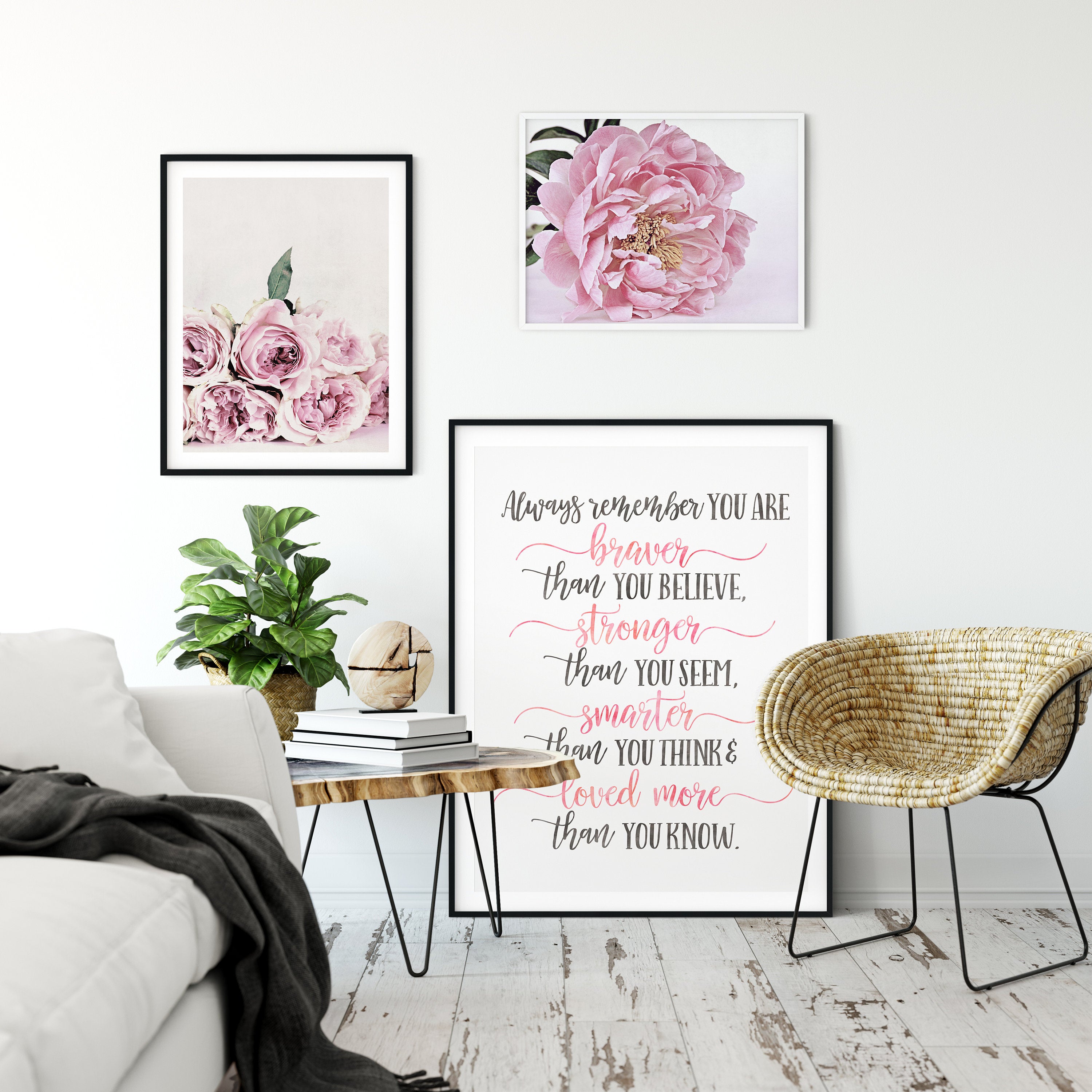 You Are Braver Than You Believe, Inspirational Quotes, Nursery Print Wall Art