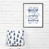 Baby Boy Nursery Art Let Him Sleep For When He Wakes He Will Move Mountains