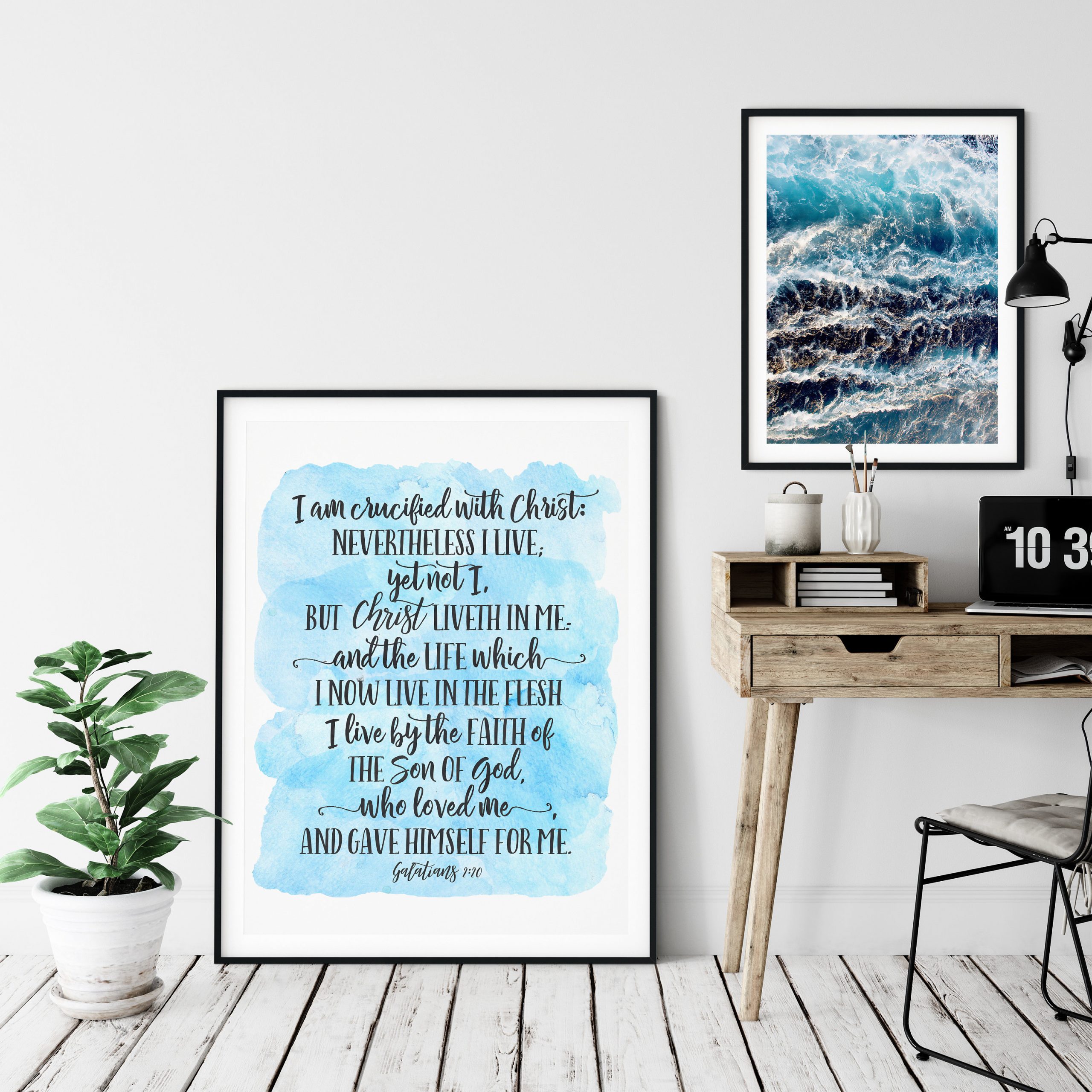 I Am Crusified With Christ, Galatians 2:20,Bible Verse Printable Wall Art,Nursery Decor,Bible Quotes