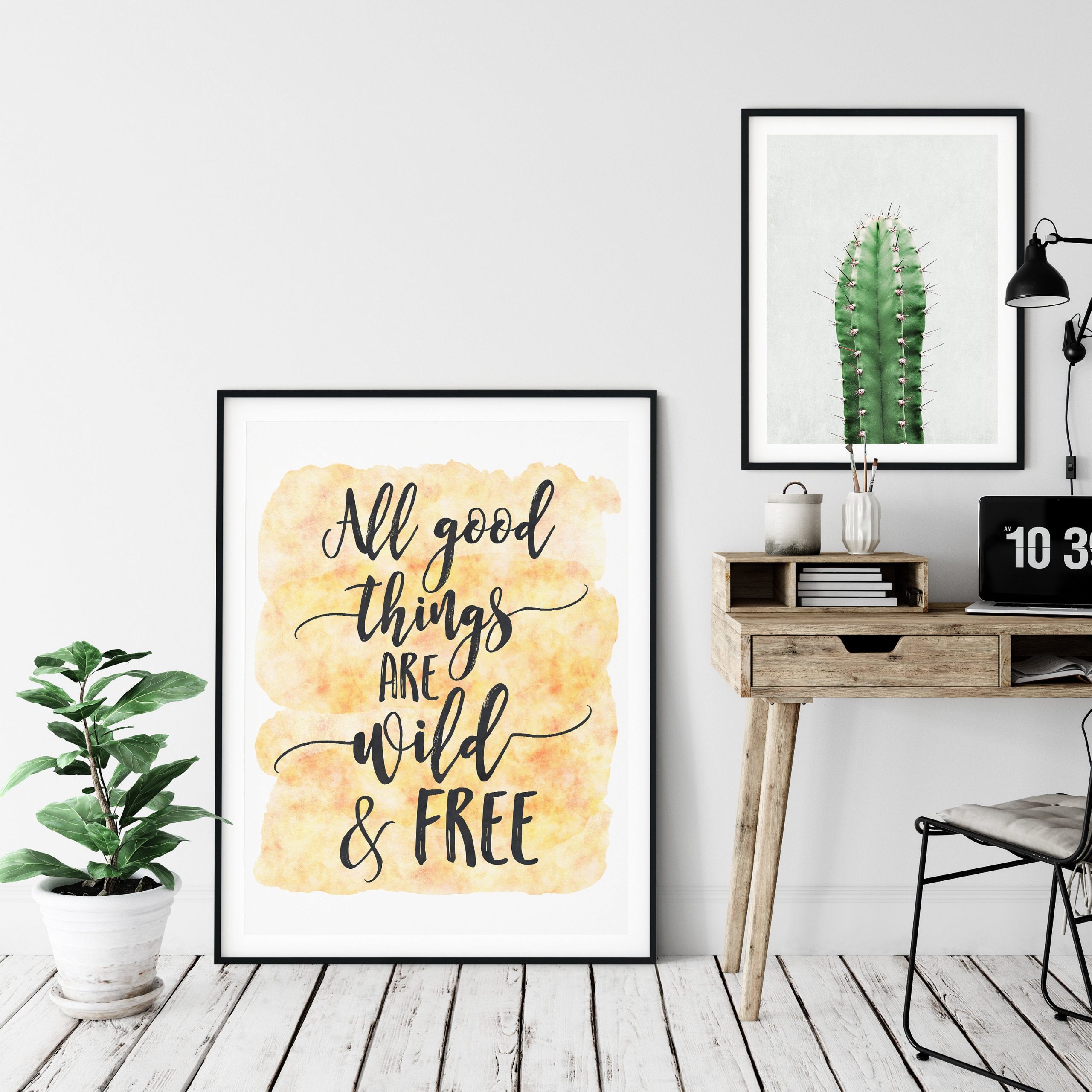 All Good Things Are Wild And Free, Nursery Print Wall Art, Inspirational Quotes