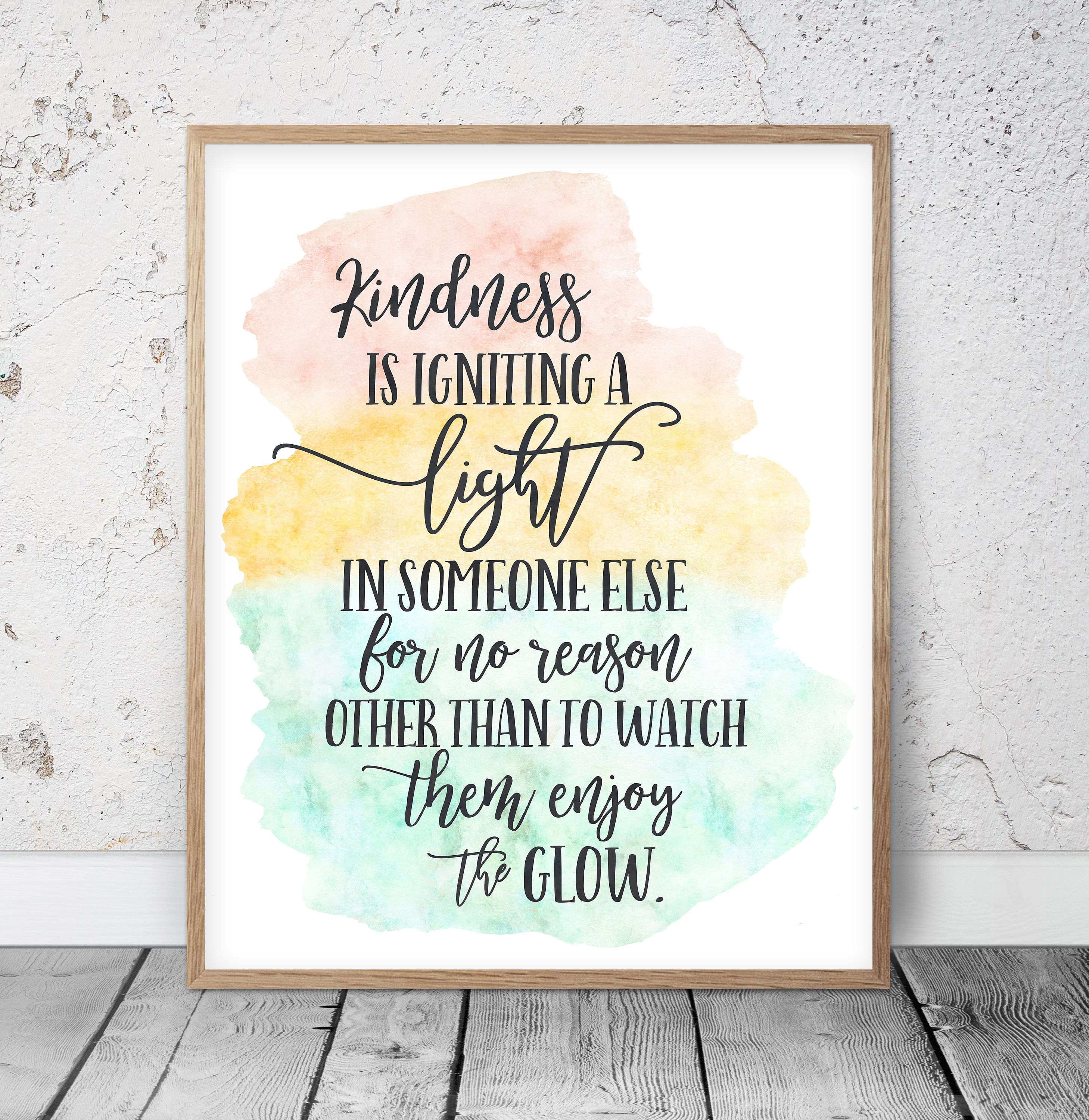 Kindness Is Igniting A Light, Nursery Print Wall Art,Motivation Room Decor