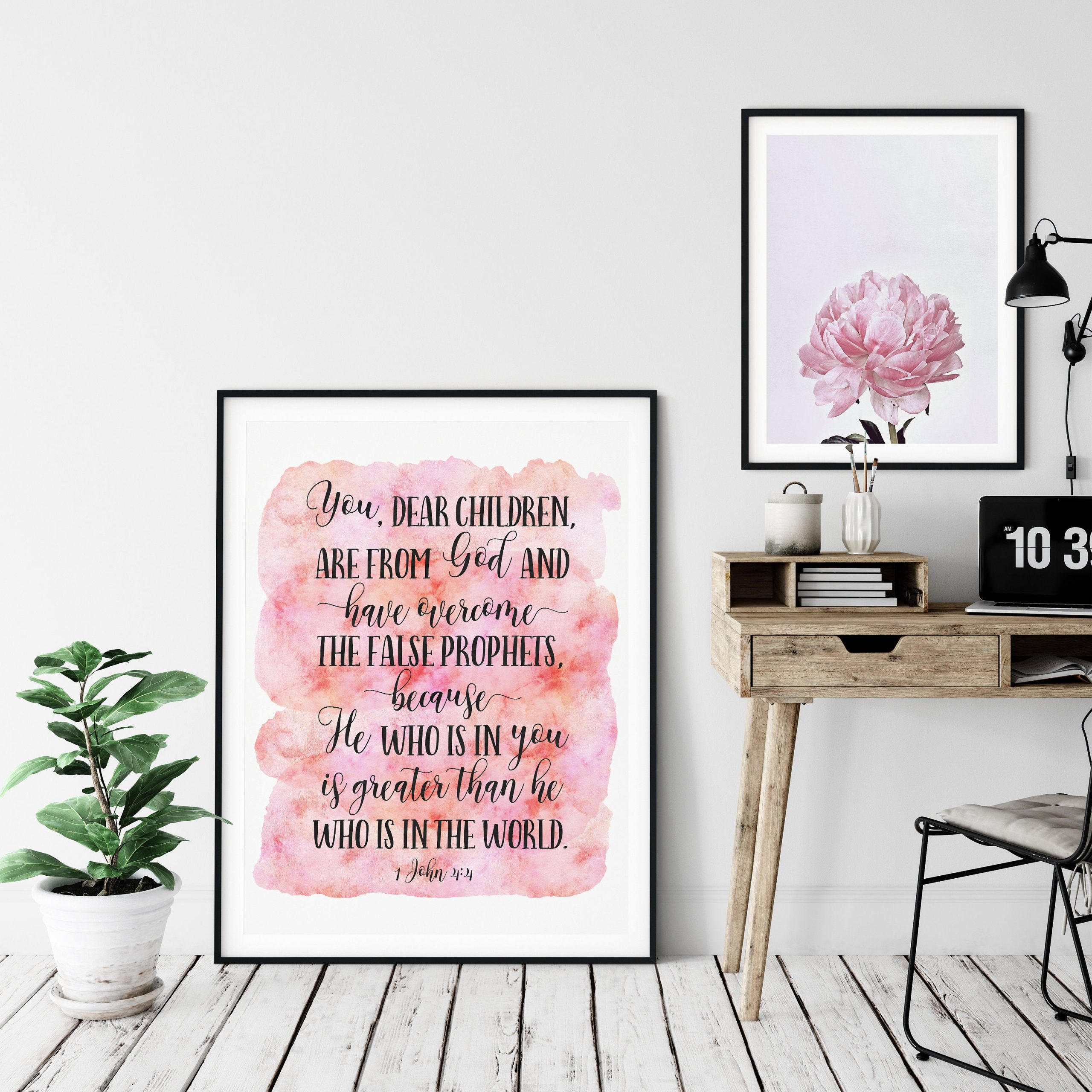 Greater Is He Who Is In You Than He Who Is In The World, 1 John 4:4, Bible Verse Printable