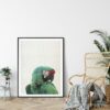 Parrot Print, Emerald Parrot Art, Macaw Print, Home Decor Animal Printable