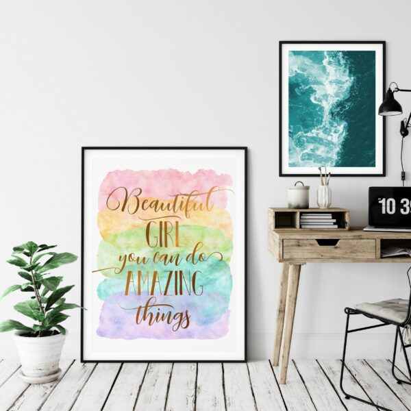 Beautiful Girl You Can Do Amazing Things,Nursery Printable Wall Art Room Wall