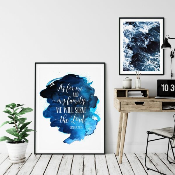 As For Me and My Family We Will Serve the Lord, Joshua 24:15, Bible Verse Printable, Wall Art