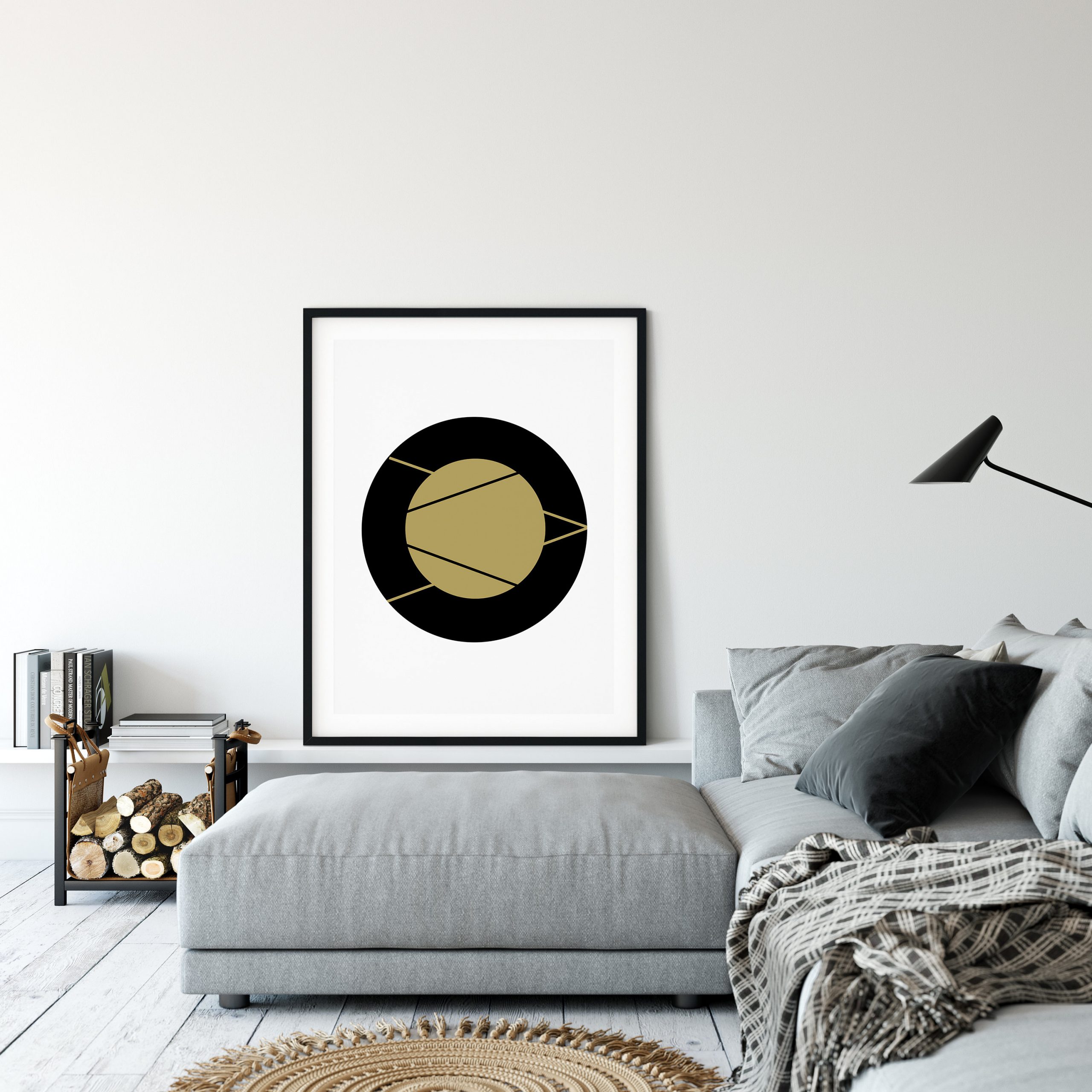 Gold Minimalist Circle Minimal Print,Geometric Printable, Room Wall Art Decor