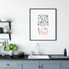 Wall Art Pizza Pasta And Vino, Kitchen Print Wall Art, Kitchen Home Decor Print