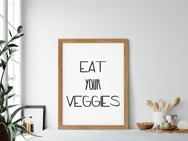 Funny Kitchen Prints Eat Your Veggies, Kitchen Wall Art, Kitchen Home Decor Print