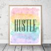 Office Decor Hustle Art Print, Wall Quotes, Motivational Art Prints,Room Wall Art