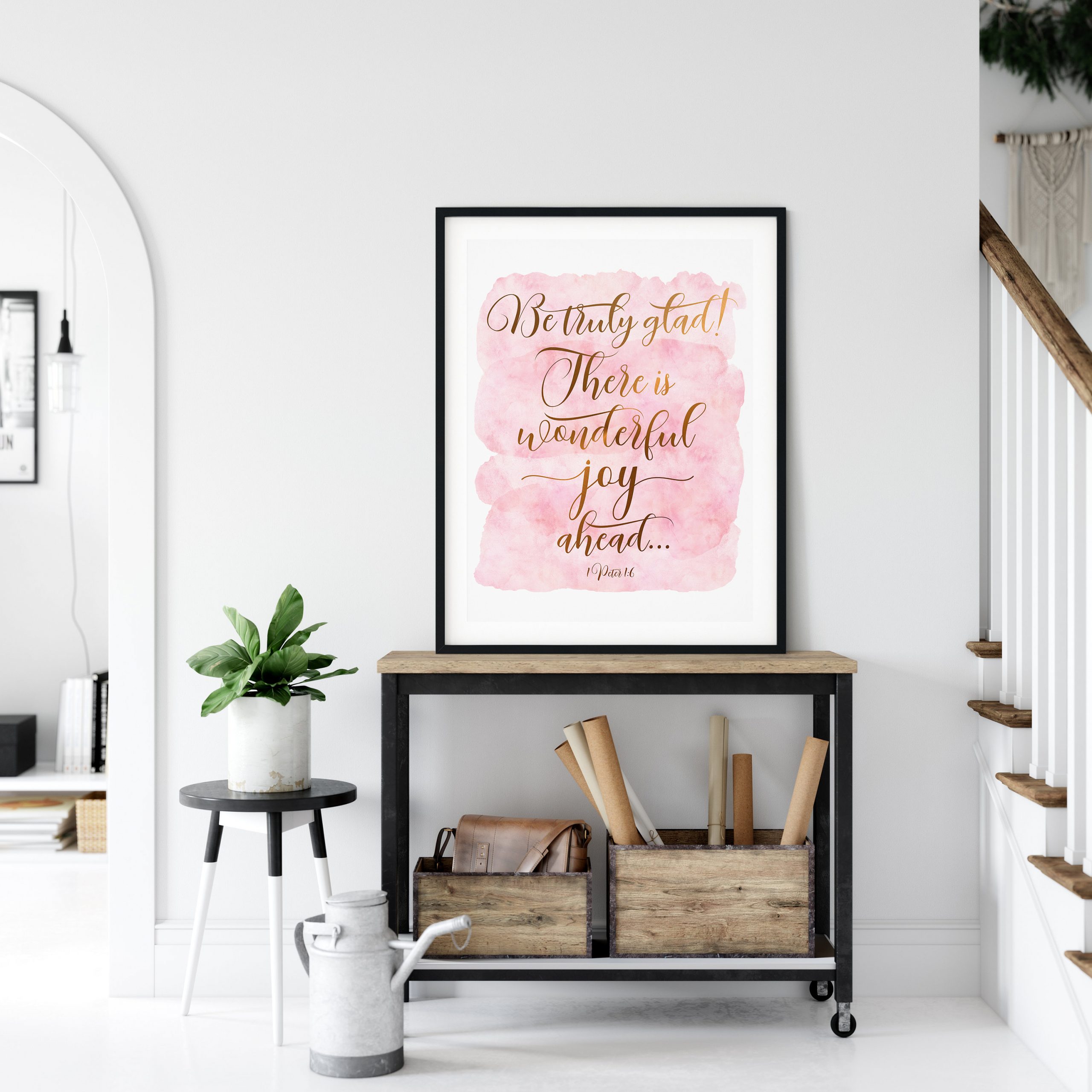 Be Truly Glad, 1 Peter 1:6, Bible Verse Printable Wall Art, Christian Gifts, Nursery Bible Quotes
