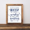 Baby Boy Nursery Art Let Him Sleep For When He Wakes He Will Move Mountains