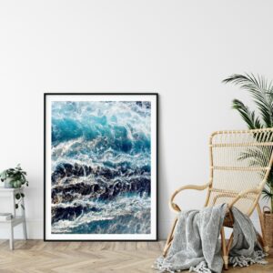 Ocean Poster,Ocean Waves Print,Wave Wall Art,Sea Printable, Home Decor Print