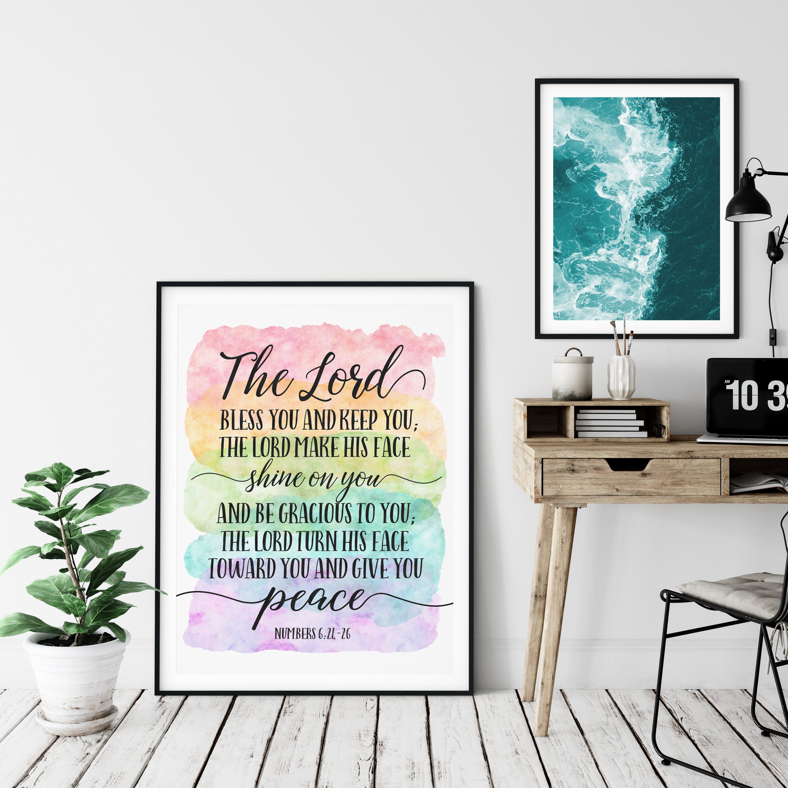 The Lord Bless You And Keep You, Numbers 6:24, Bible Verse Printable Wall Art,Nursery Decor