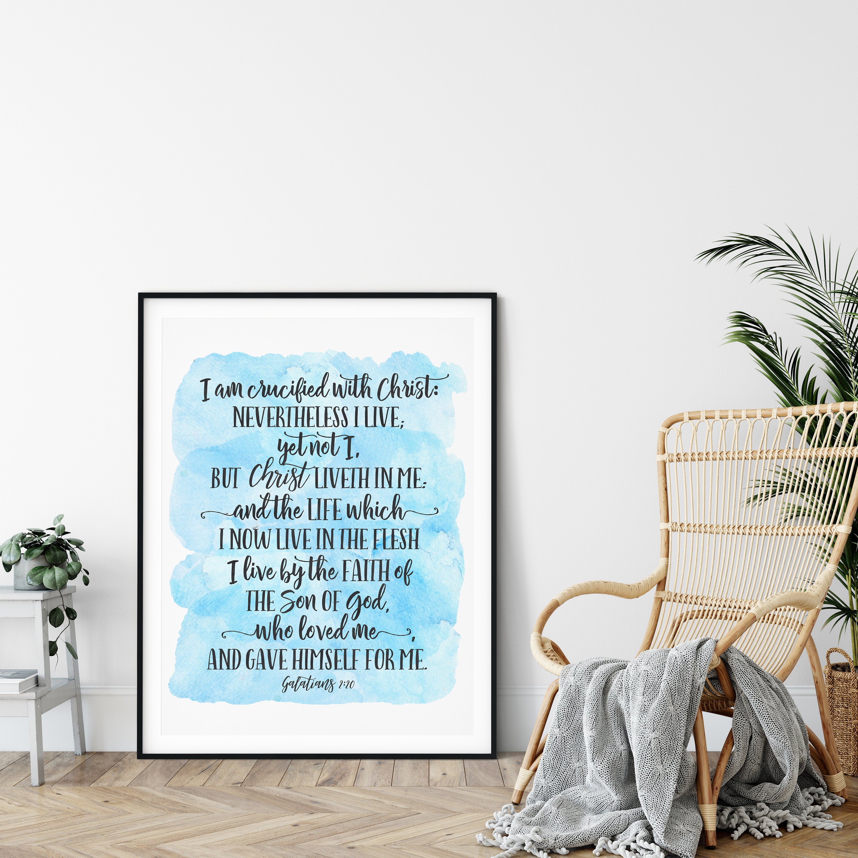 I Am Crusified With Christ, Galatians 2:20,Bible Verse Printable Wall Art,Nursery Decor,Bible Quotes