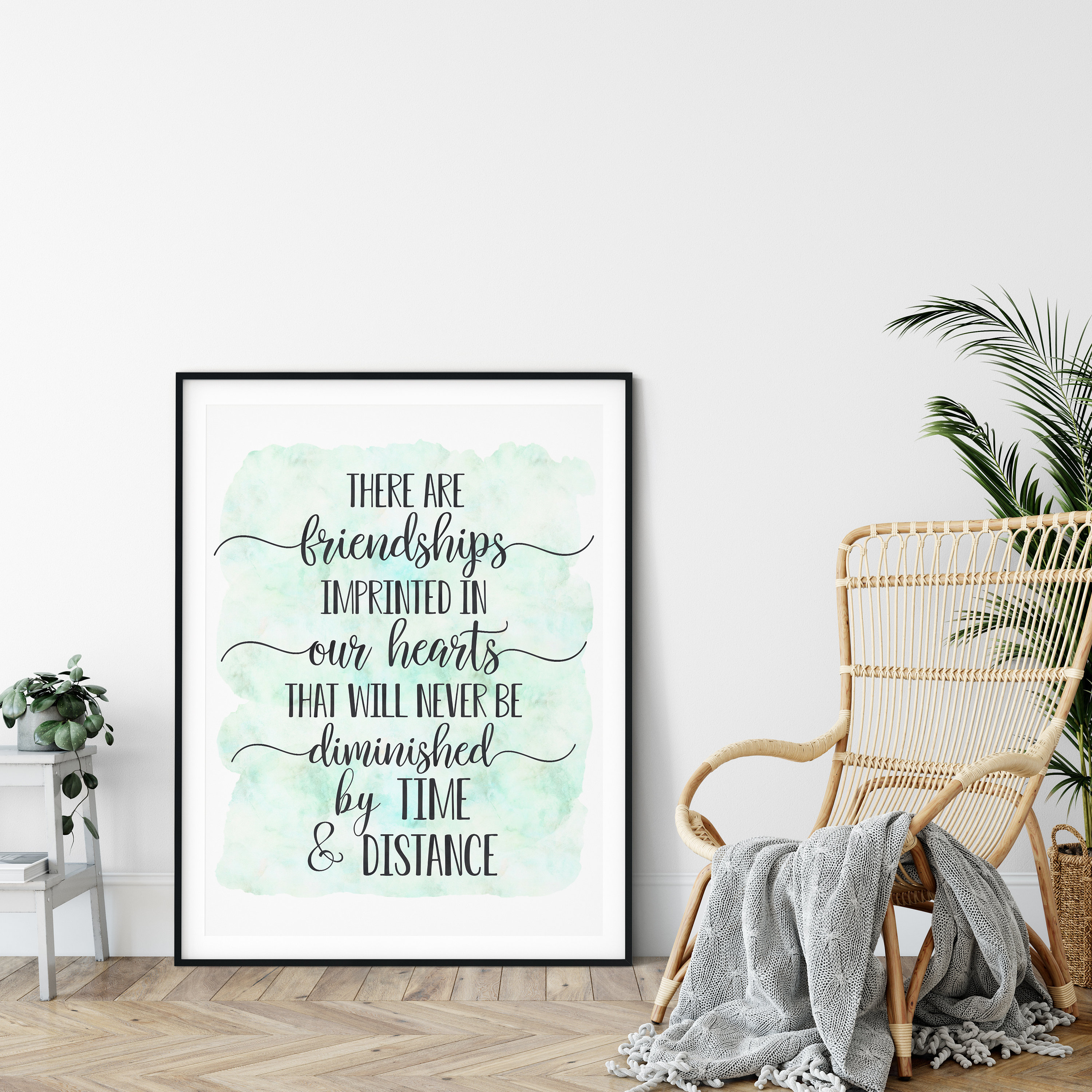 Friendships Imprinted In Our Hearts,Nursery Print Wall Art,Inspirational Quotes
