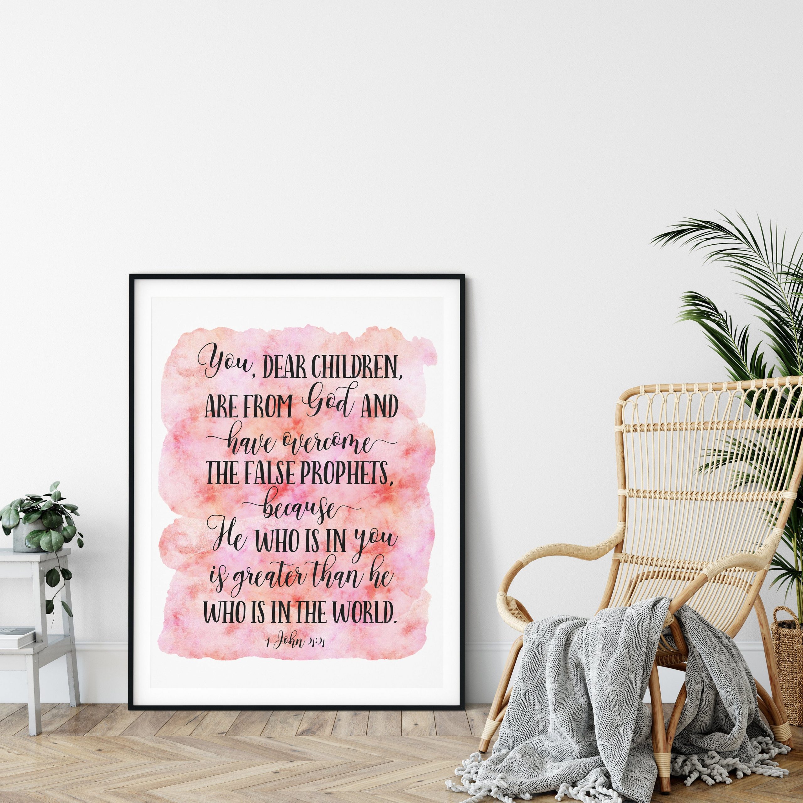 Greater Is He Who Is In You Than He Who Is In The World, 1 John 4:4, Bible Verse Printable