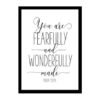 "You Are Fearfully And Wonderfully Made, Psalm 139:14" Bible Verse Poster Print