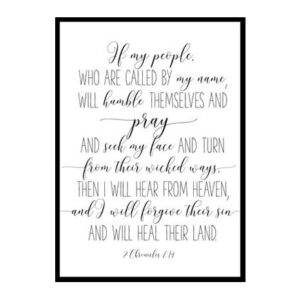 "2 Chronicles 7:14 If My People Who Are Called By My Name" Bible Verse Poster Print