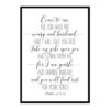 "Mathew 11:28-30, Come to Me All You Who Are Weary" Bible Verse Poster Print