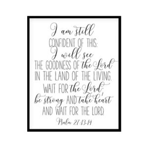 "I Am Still Confident Of This Psalm 27:13" Bible Verse Poster Print