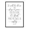 "I Will Lie Down And Sleep In Piece, Psalm 4:8" Bible Verse Poster Print