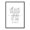 "A Sweet Friendship Refreshes the Soul, Proverbs 27:9" Bible Verse Poster Print