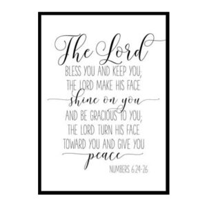 "The Lord bless You And Keep You, Numbers 6:24-46" Bible Verse Poster Print