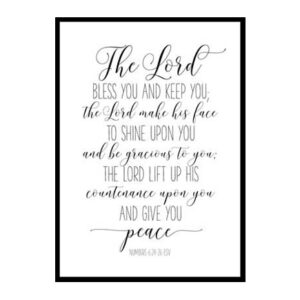 "The Lord Bless You and Keep You, Number 6:24-26" Bible Verse Poster Print