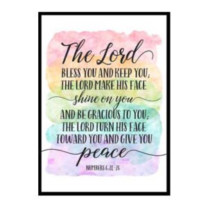 "The Lord Bless You And Keep You, Numbers 6:24" Bible Verse Poster Print