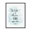 "The Light Of His Face Shines Upon Her, Psalm 4:6" Bible Verse Poster Print