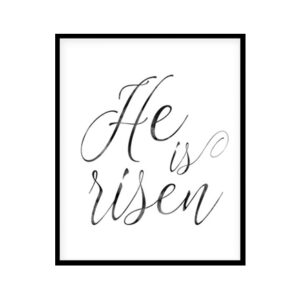 "He is Risen Sign" Bible Verse Poster Print