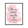 "She Is Clothed In Dignity And Grace, Proverbs 31:25" Bible Verse Poster Print