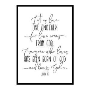 "1 John 4:7, Let Us Love One Another" Bible Verse Poster Print